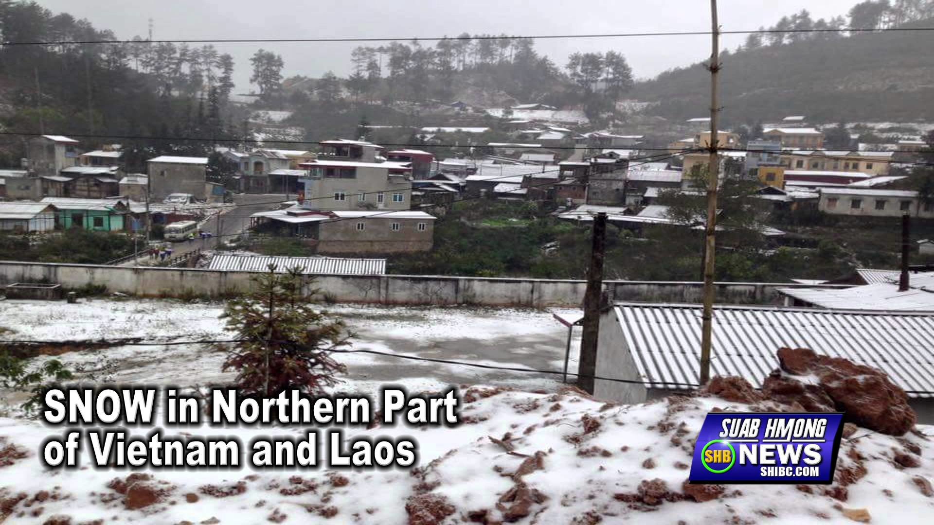 snow falls in  northern vietnam