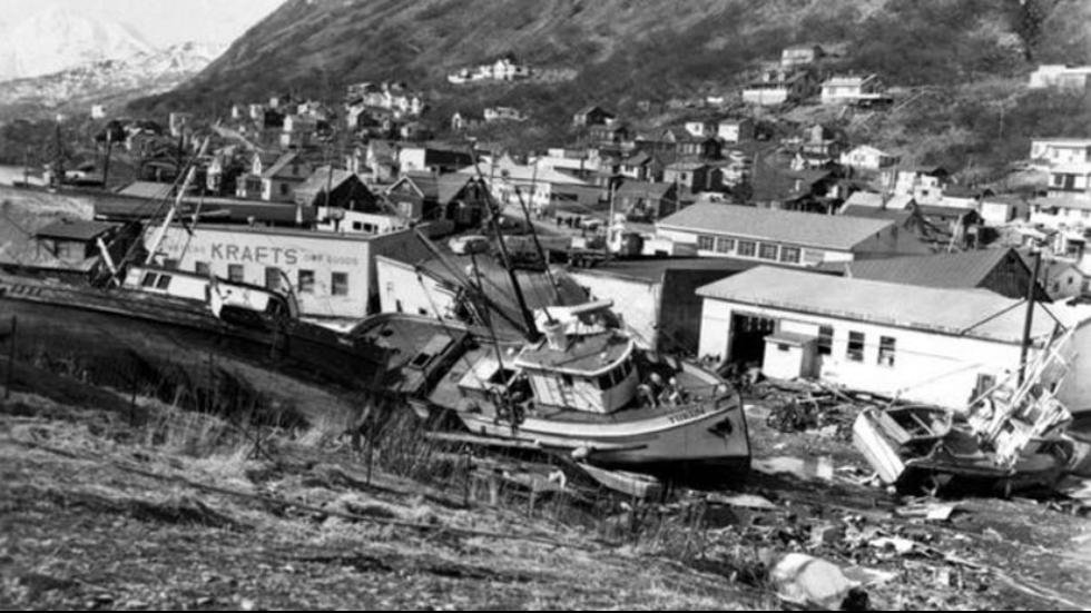 1964 Alaska tsunami damage