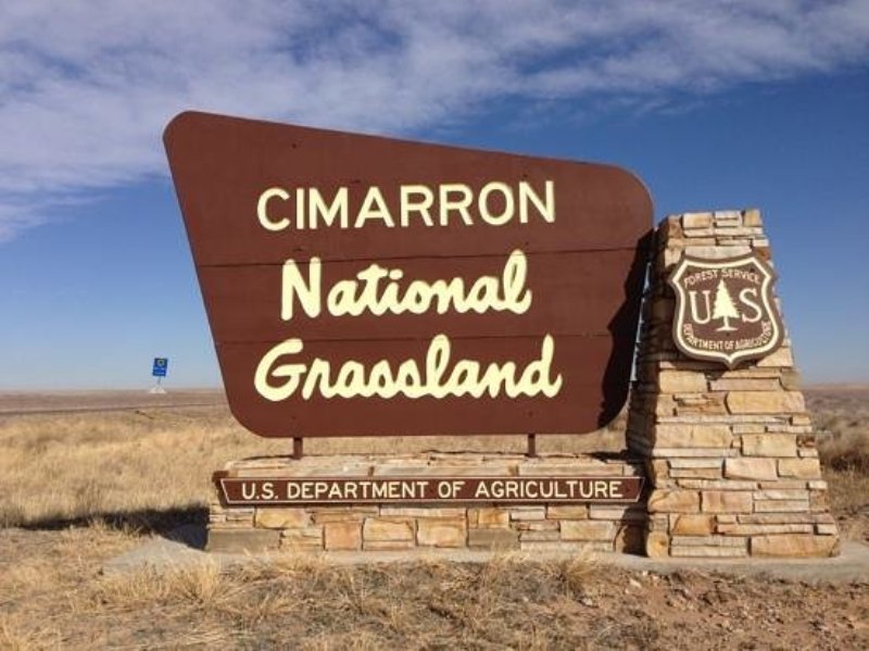 Cimarron National Grassland sign