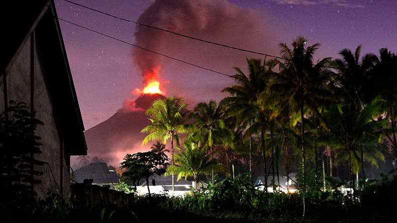 Mount Soputan erupts