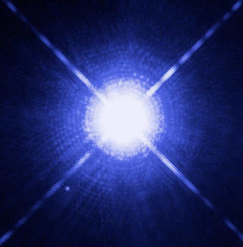 Click to enlarge Sirius A and Sirius B as seen by the Hubble Space Telescope