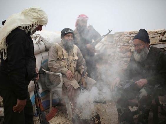 Click to enlarge Syrian volunteer fighters soldiers