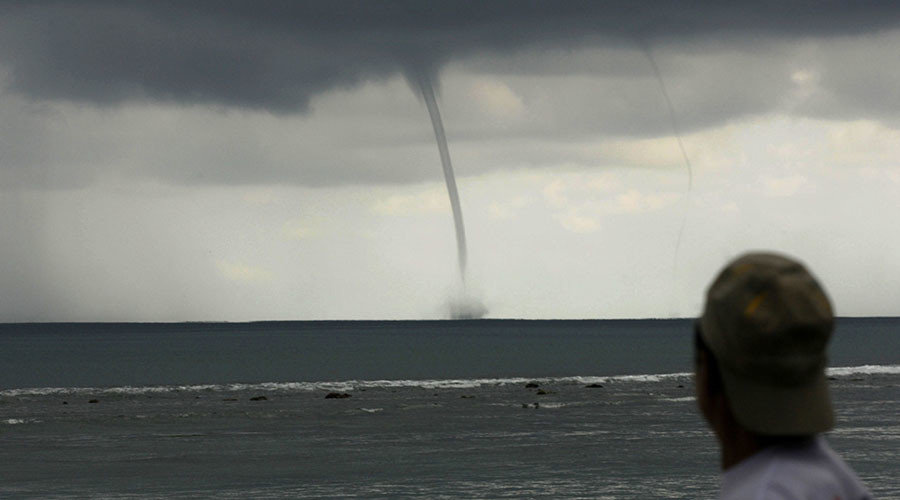 waterspouts over Lake Pontchartrain