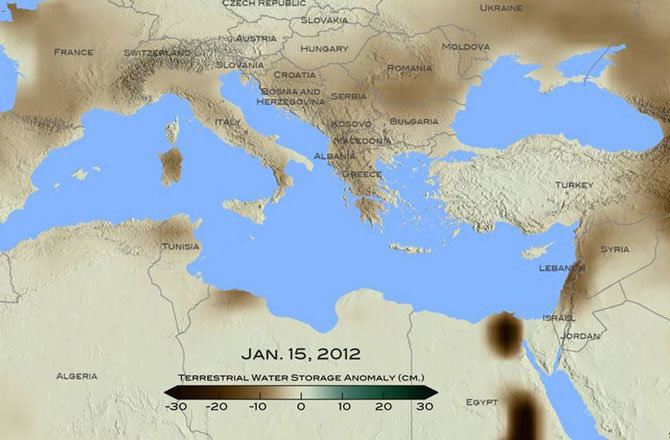 mediterranean drought map
