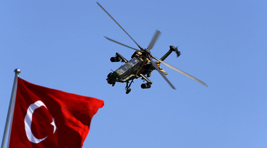 Turkey helicopter flag