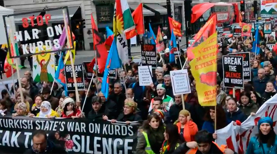 British protests turkish war kurds