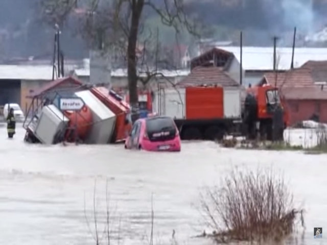 Floods near the city of Cacak as seen on a YouTube video.