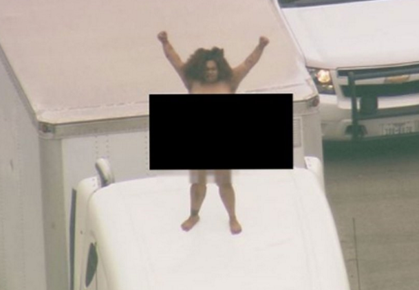 Click to enlarge naked woman on truck