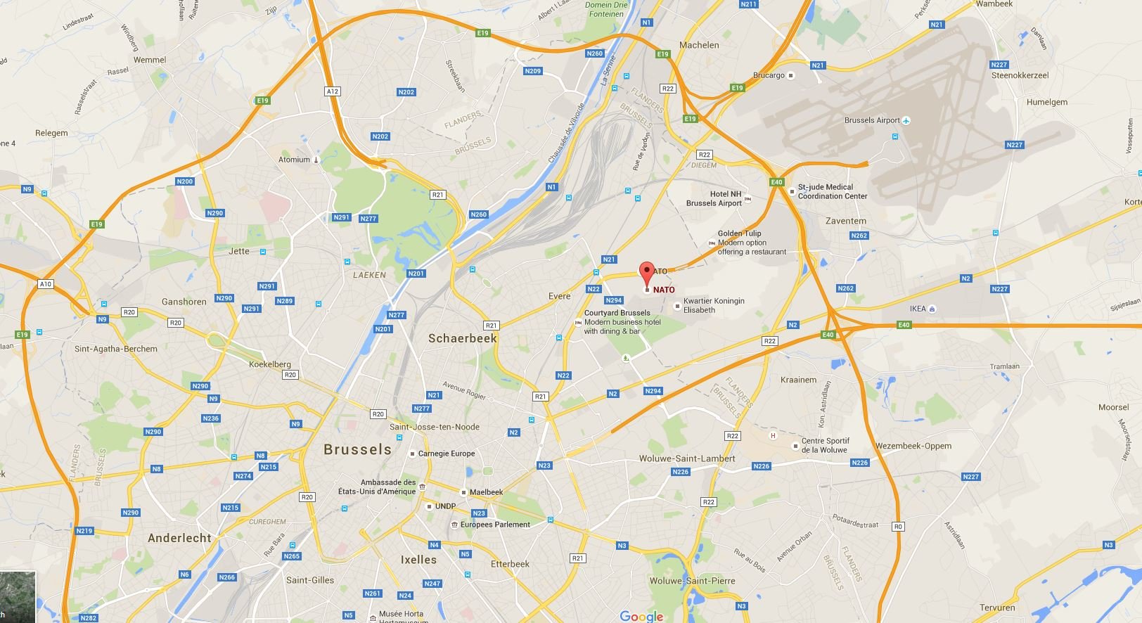 Click to enlarge map of Brussels