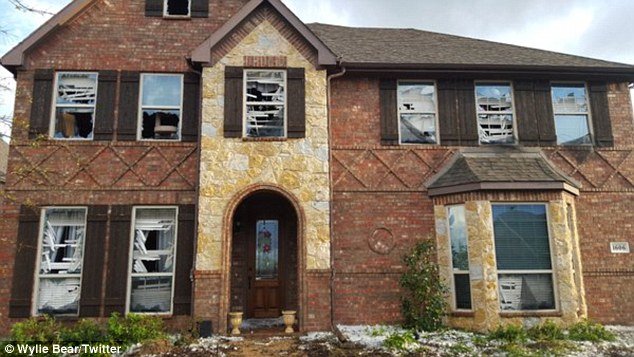 Damage: This house is one of many houses left completely shattered by the intense ice clumps