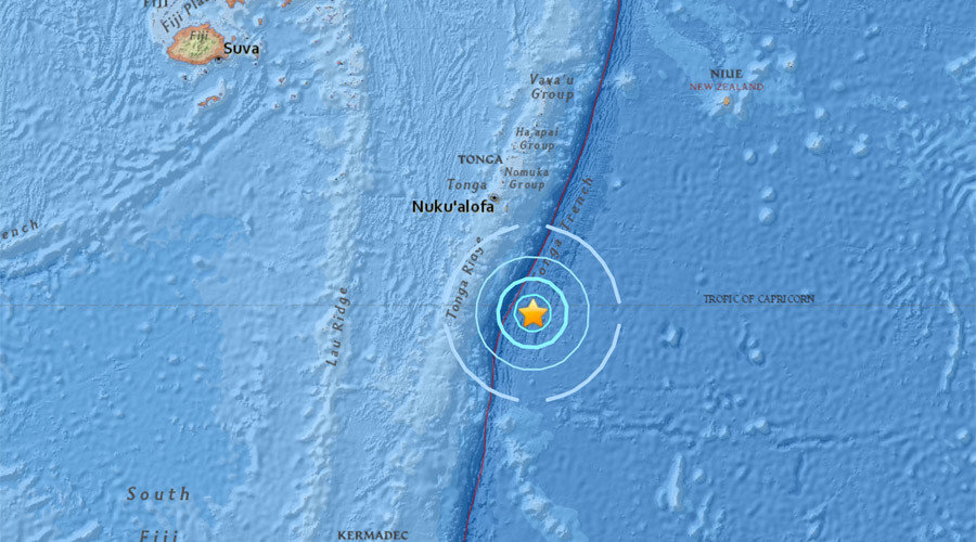 Tonga earthquake map
