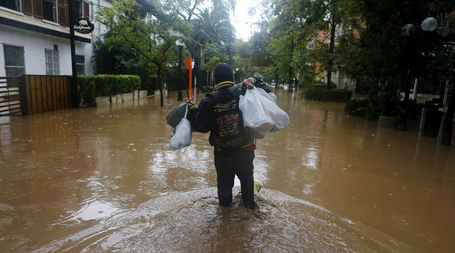Flooded Santiago street