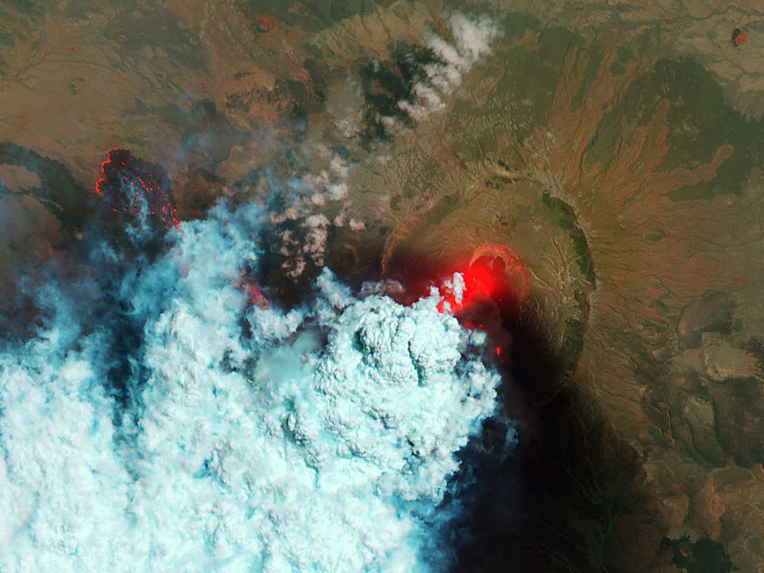 Detailed View of erupting Nabro volcano in Eritrea