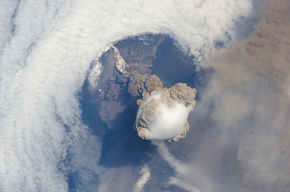 Sarychev Volcano as seen from space