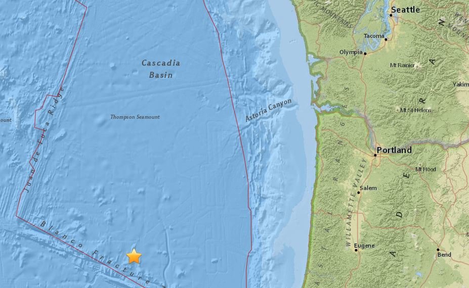 Earthquake off Oregon coast