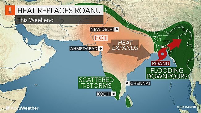 Heat replaces storm Roanu