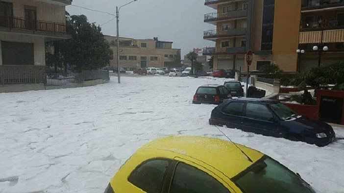 extreme hailstorm in Apulia, Italy