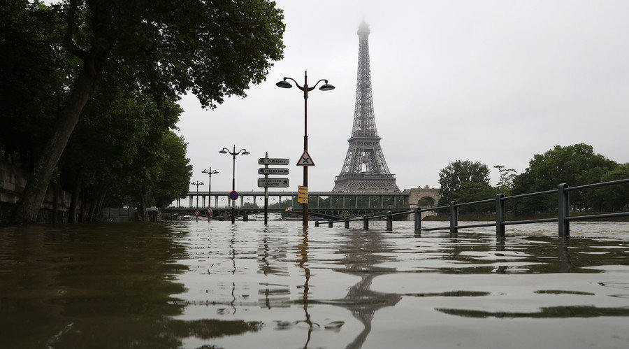Flooded river Seine