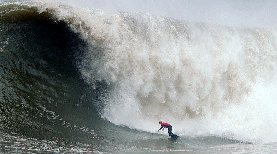 Australian surfer during storm