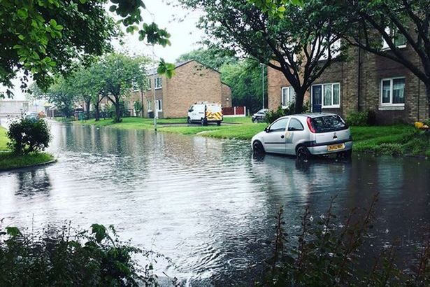 Flood in Bideford Drive, Baguley