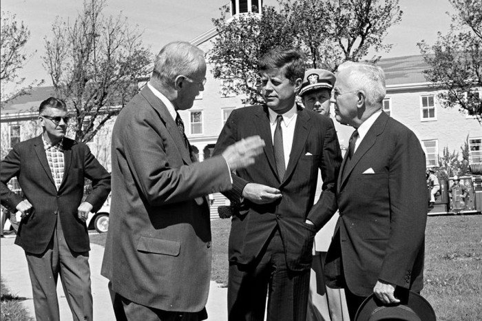 President John F. Kennedy with CIA Director Allen Dulles and Director-designate John McCone