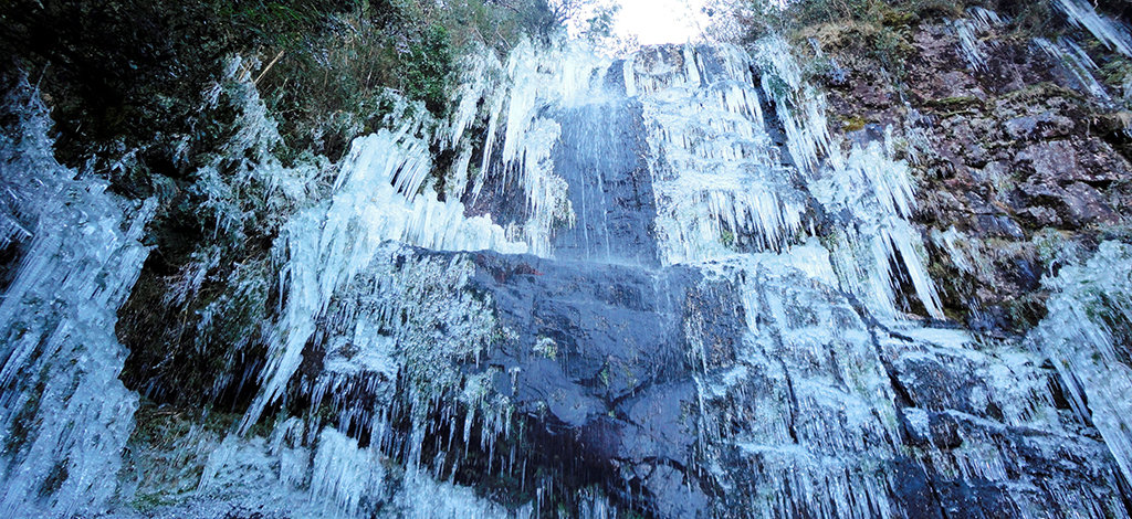 Frozen waterfall in Brazil