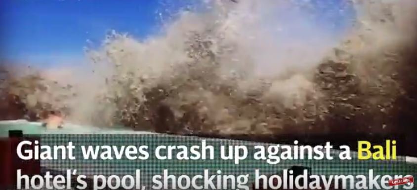 Large waves hit Bali