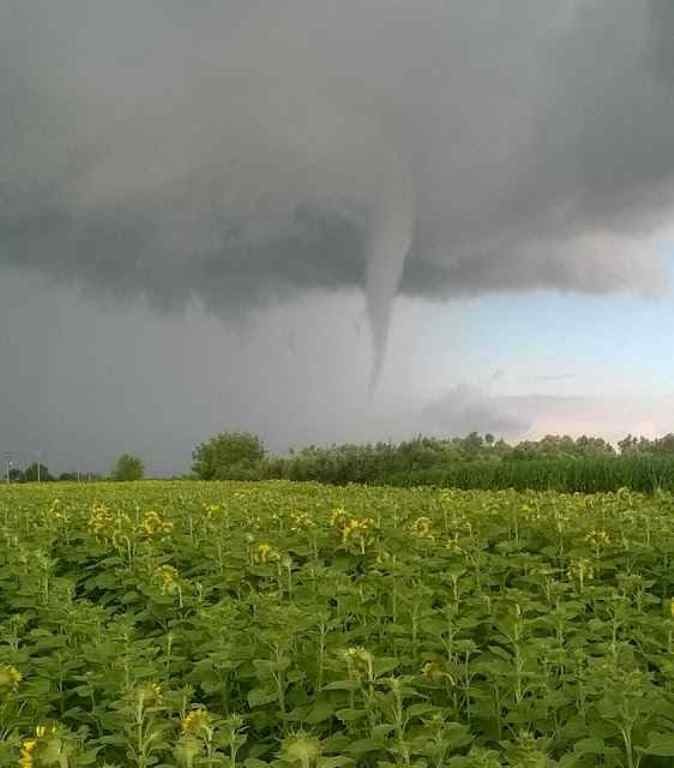 tornado in Xanthi, Greece
