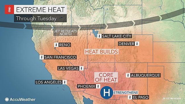 Heat wave map