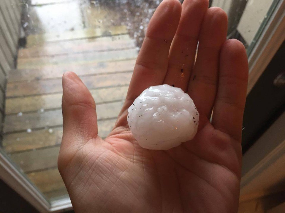 Large hail in Glen Arbor on July 8, 2016.  