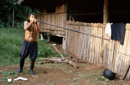 Anchuar Tribesman with a blowgun