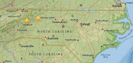 North Carolina eartquakes
