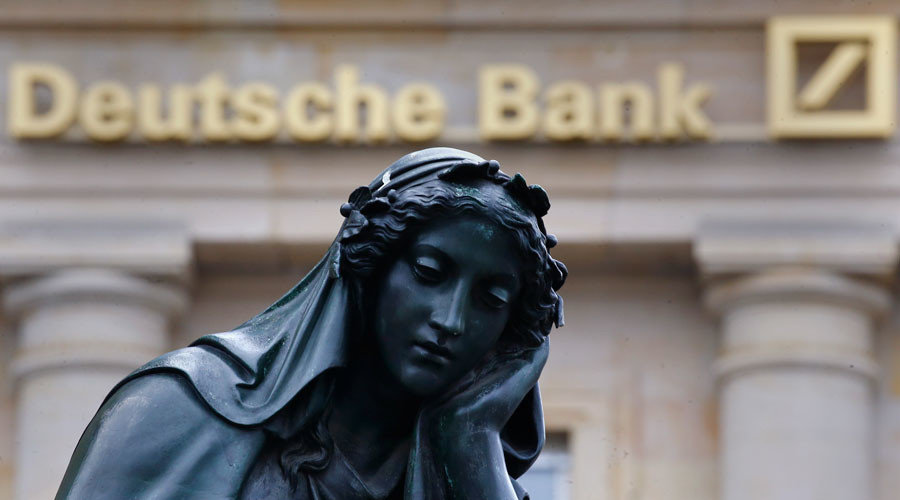 Statue in front of Deutsche Bank