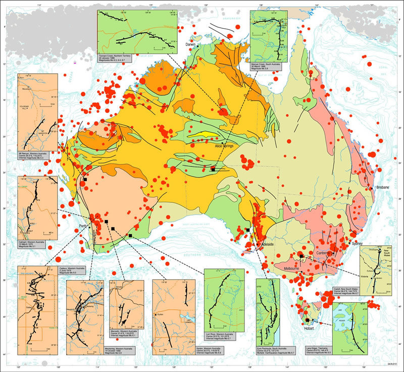 Earthquake map epicenters