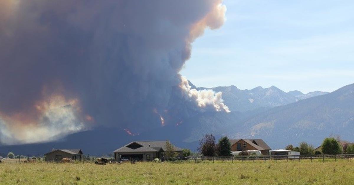The Roaring Lion Fire burns near Hamilton, Montana, on July 31, 2016.