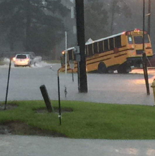 Bus in flood