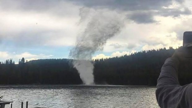 A water spout was spotted on Donner Lake on Thursday, Aug. 18, 2016