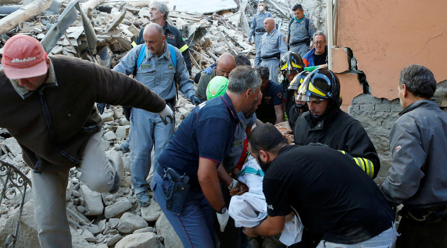 earthquake in Amatrice, central Italy