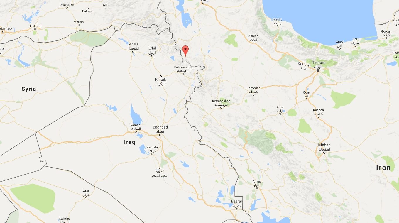 map of Iraq and Iran