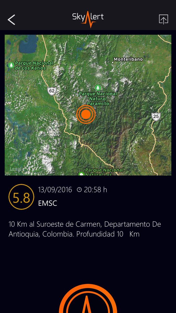 Colombia quake map