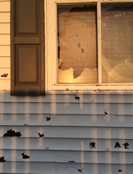 Damage at the home of Brooke Lennington's mother in Goodland Thursday evening. 