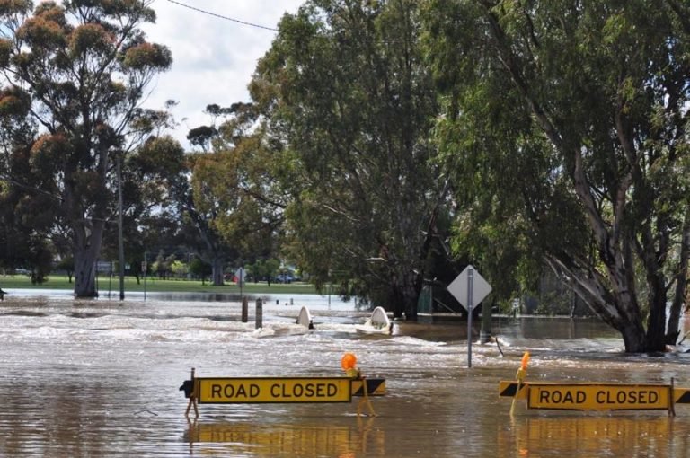 Flooding in Forbes, New South Wales.