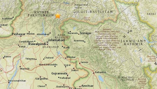  earthquake with a magnitude of 5.4 struck Pakistan 1st October 2016