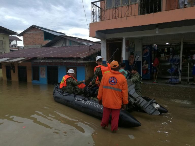 Colombia Army and Civil Protection workers assist flood hit communities in Choco.