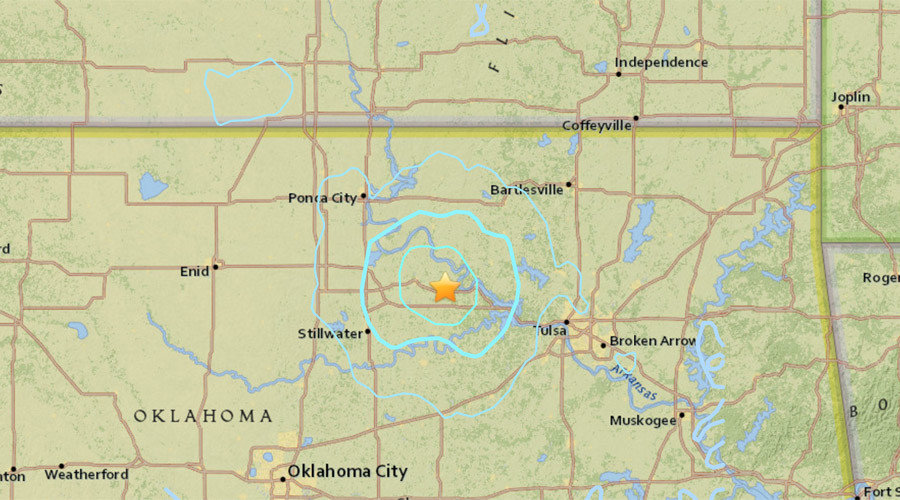 Wichita earthquake map
