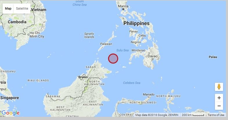 6.1 earthquake in Sulu Sea