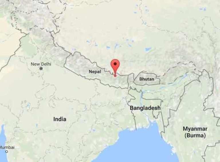 Nepal earthquake map Nov 2016