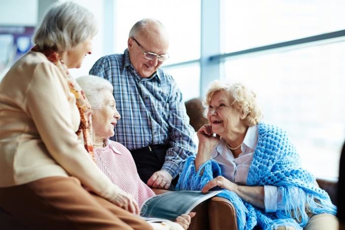 Older people chatting