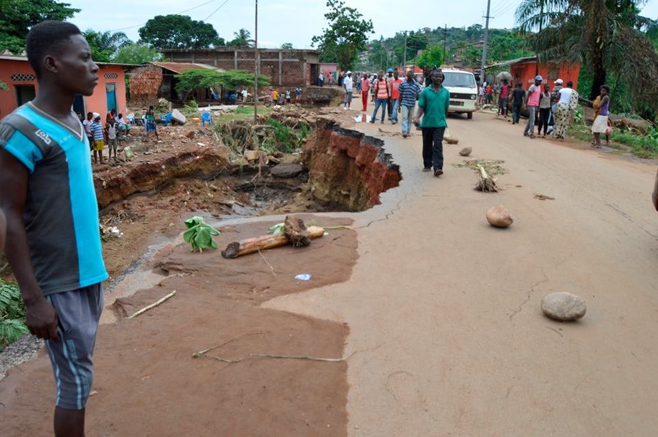 Flood damage in Boma, Democratic Republic of Congo, 27 December 2016.