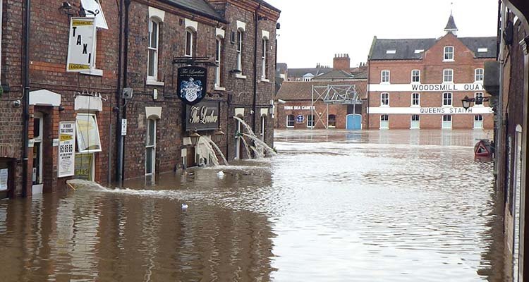 Flooding in Cumberland Street, York. 